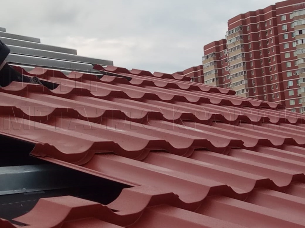 Металлочерепица Геркулес 8004 терракотовый Стальной Бархат от Центра Металлокровли в Калининграде