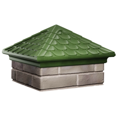 Колпак на столб забора ELBRUS Зеленый 1,5х1,5 кирпича Черепица фото 4