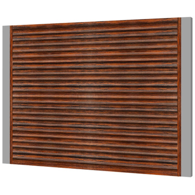 Забор жалюзи ЭКО-Z Темный Дуб 3D Принтек двусторонний на металлических столбах