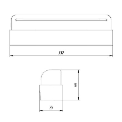 LED-светильник для шаговой плиты STONE 990мм на 330мм чертеж с размерами