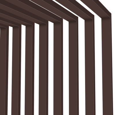 Декоративная рейка металлическая RAL8017/8017 Шоколад двусторонний на стенах и потолке в сборе