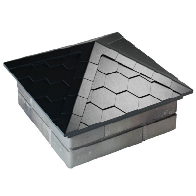 Колпак на столб забора EVEREST Черный 1,5х1,5 кирпича под черепицу фото 3